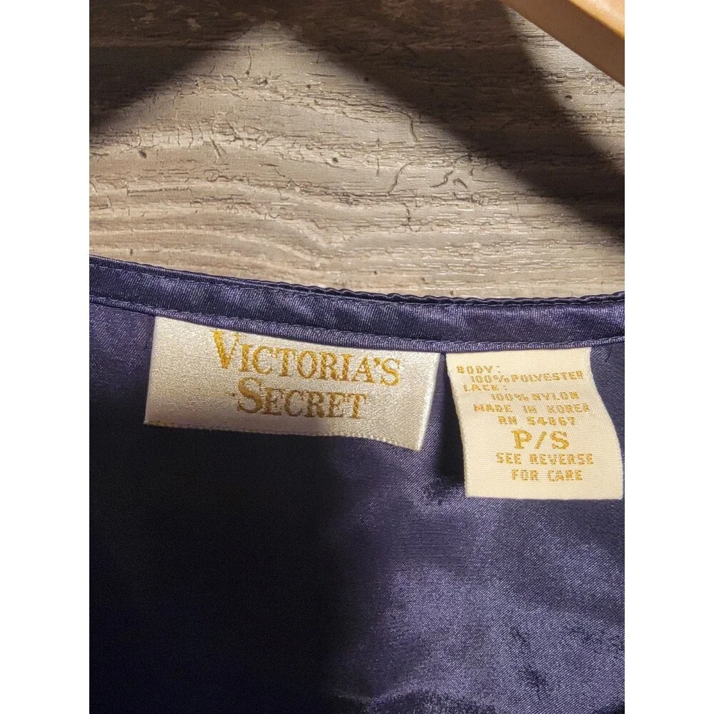 VTG Victoria's‎ Secret Women's P/S Purple Teddy Gold Label Lingerie Slip Dress